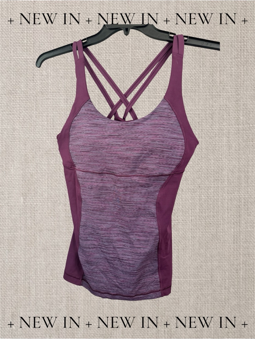Lululemon Tank Top Strappy Back Purple Plum Women’s Size 8 Athletic Yoga